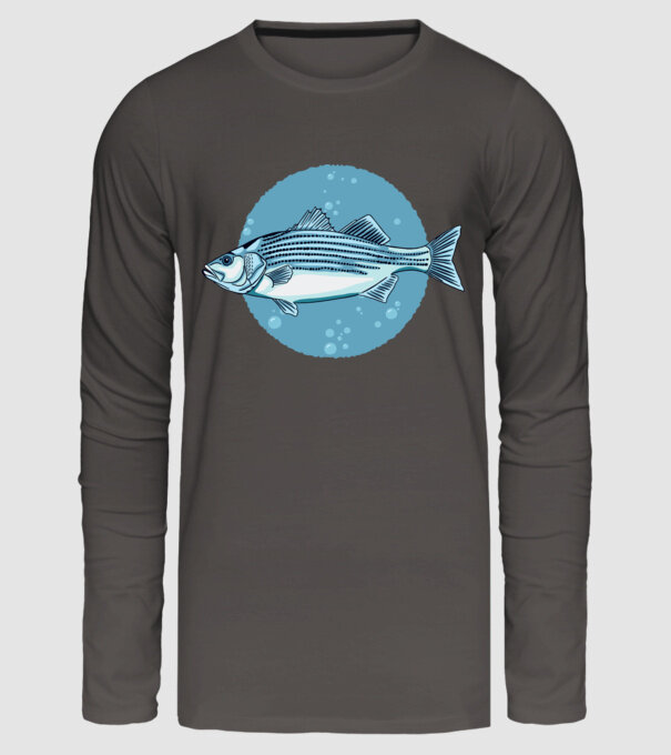 Biban de mare model gri închis pe tricou