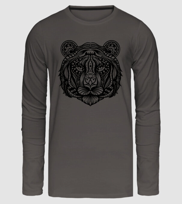 Tigru Mandala model gri închis pe tricou