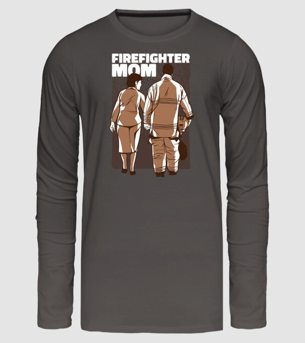 Mama de pompier model gri închis pe tricou