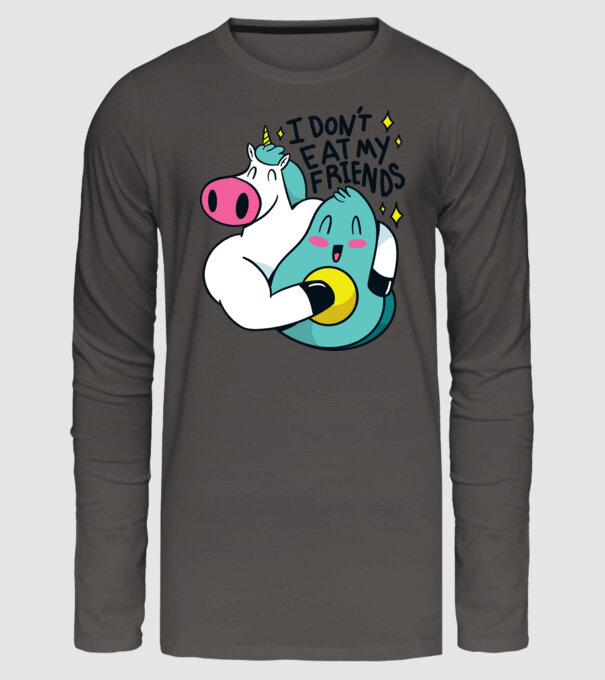 Unicorn Avocado Prietenie model gri închis pe tricou