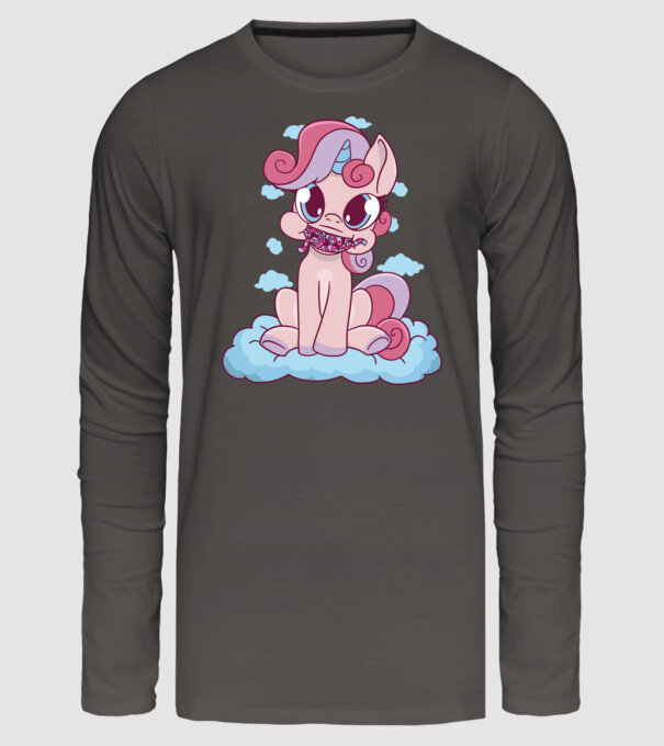 Unicorn cu bomboane model gri închis pe tricou