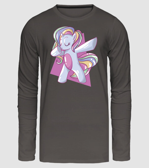 Unicorn DAB model gri închis pe tricou
