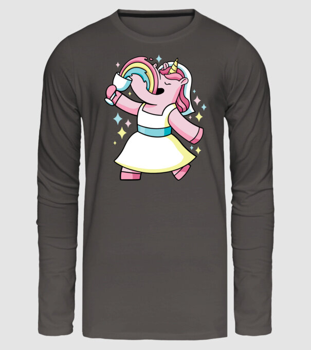 Unicorn Mireasă model gri închis pe tricou