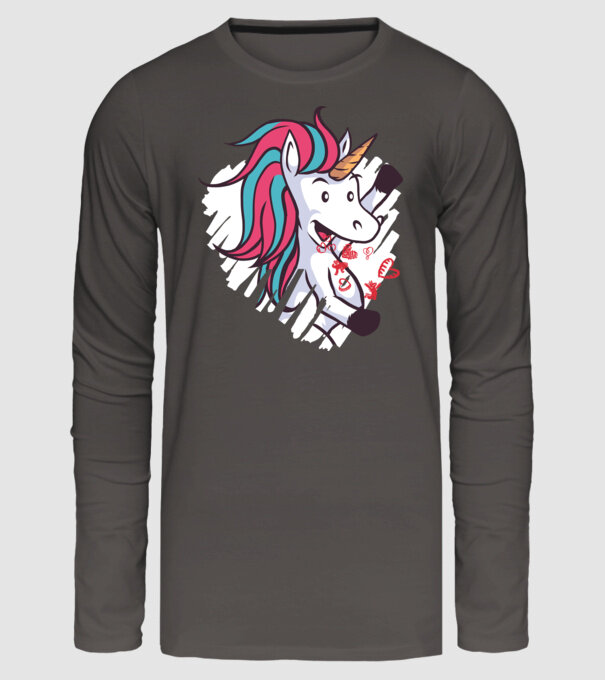 'Dragoste Unicorn pentru Valentine''s Day' model gri închis pe tricou
