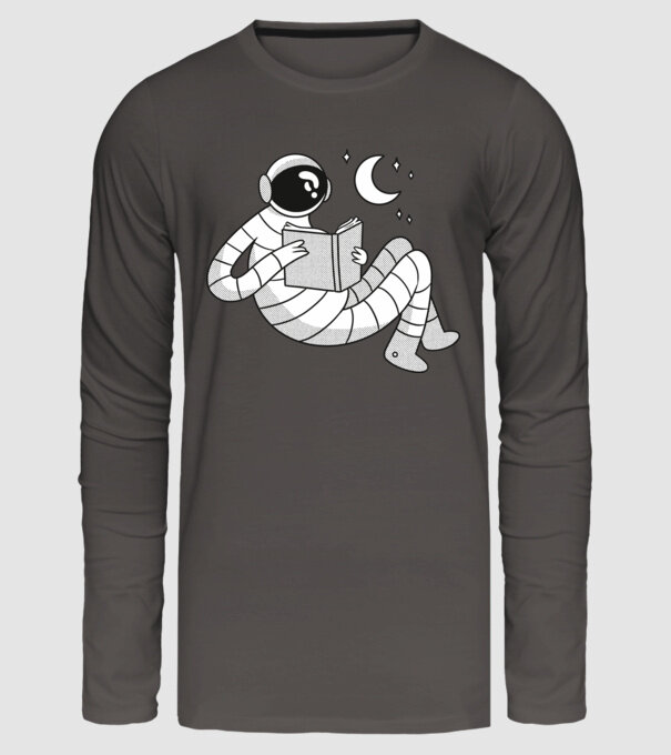 Lectură Astronaut model gri închis pe tricou