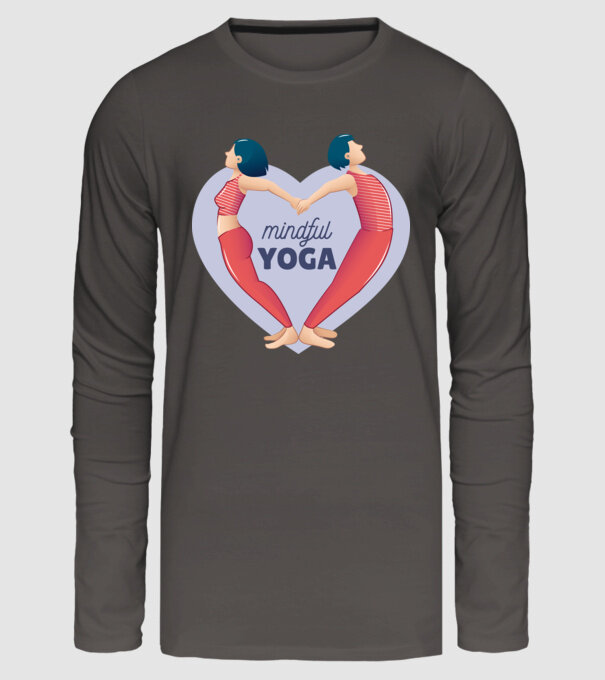 Dragoste Yoga - tricou Yoga model gri închis pe tricou
