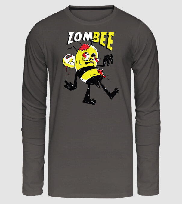 Zombee Albină Zombie model gri închis pe tricou