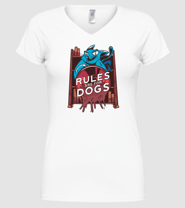 Regulile sunt pentru câini Cu pisică model alb pe tricou
