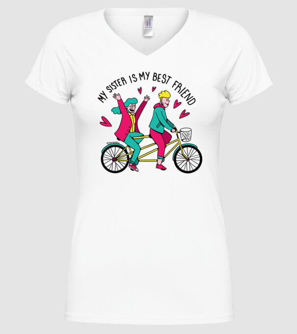 Sora mea este cea mai bună prietenă model alb pe tricou