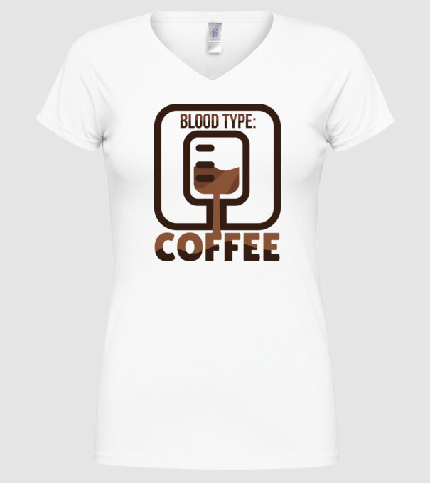Grupa mea de sânge este cafeaua model alb pe tricou