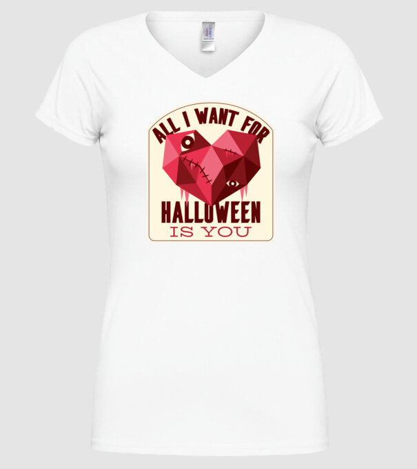 All I want for Halloween is You model alb pe tricou