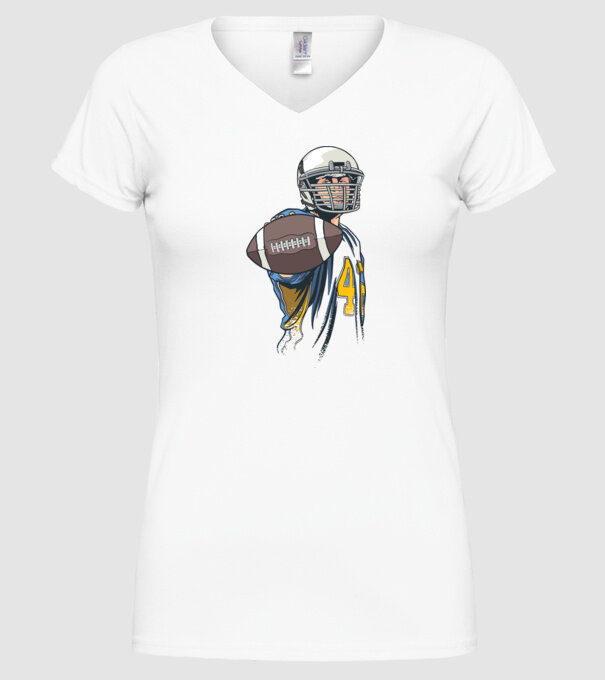 Jucător de fotbal American model alb pe tricou