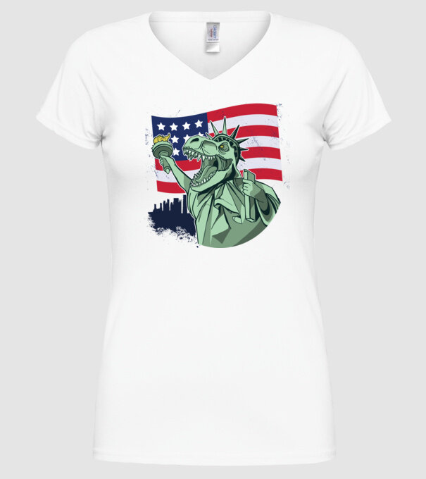Ziua Independenței americane 4 iulie T-rex model alb pe tricou