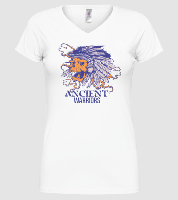 Ancient Warriors model alb pe tricou