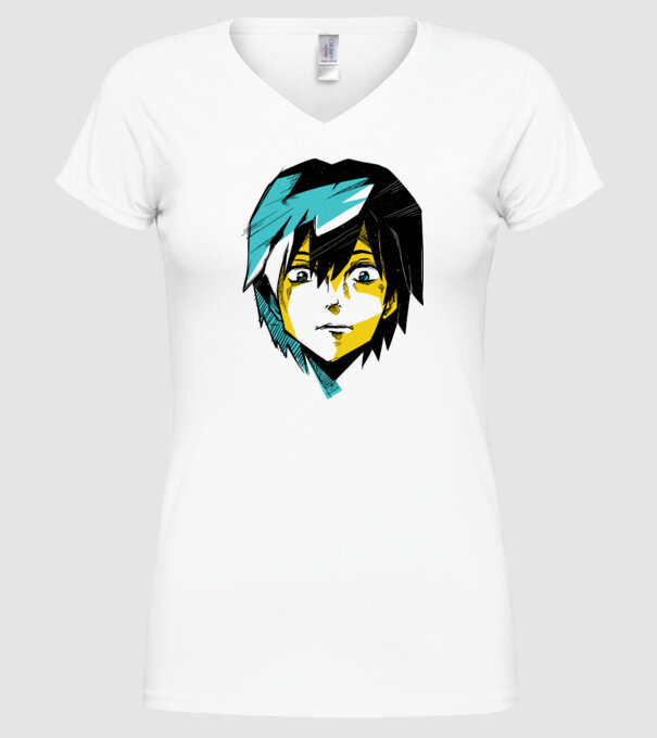 Cap Anime model alb pe tricou