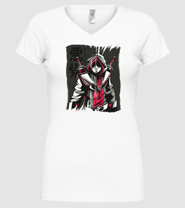Războinic Anime model alb pe tricou