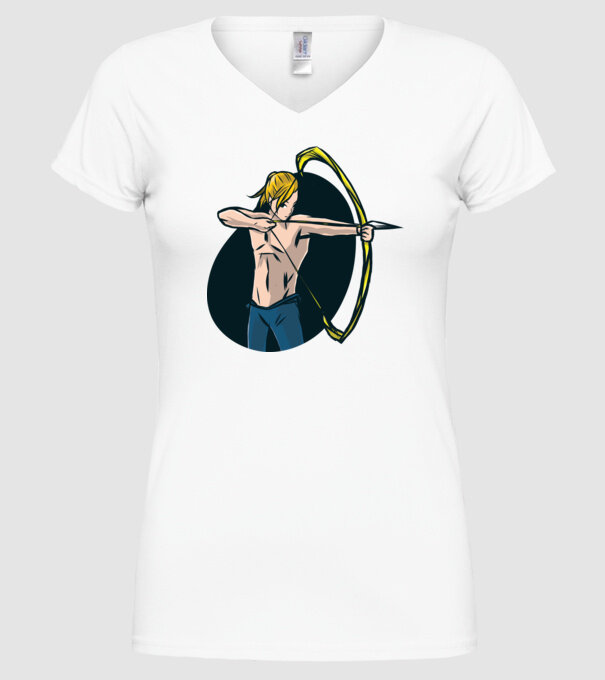 Fată arcaș Anime model alb pe tricou