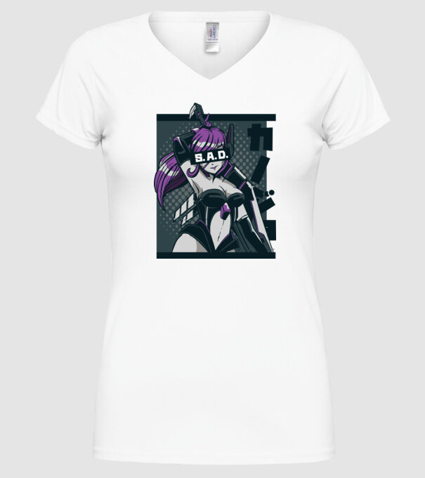 Anime fată model alb pe tricou