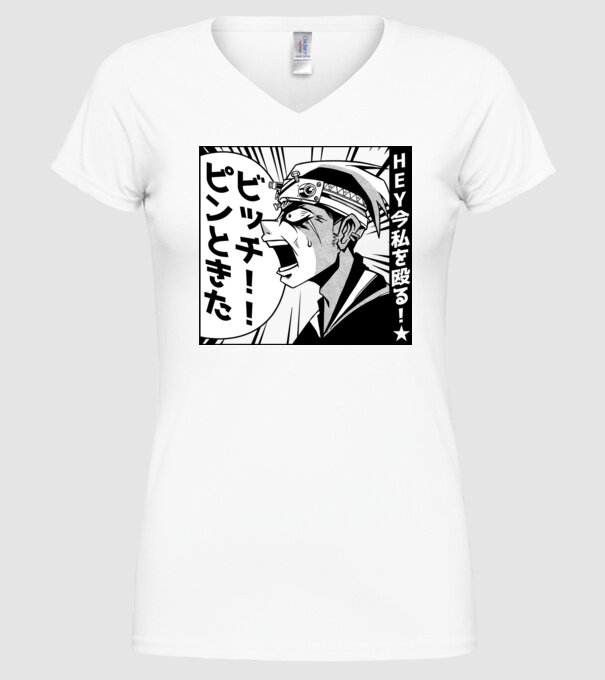 Cap Anime Manga model alb pe tricou