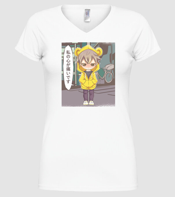 Anime Manga scenă model alb pe tricou