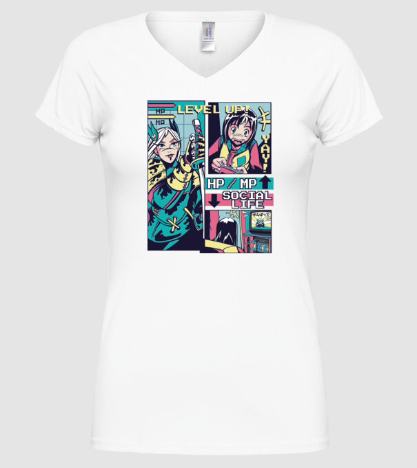 Anime Vaporwave benzi desenate model alb pe tricou