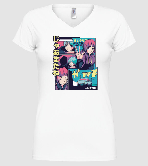 Anime Vaporwave See you Later model alb pe tricou