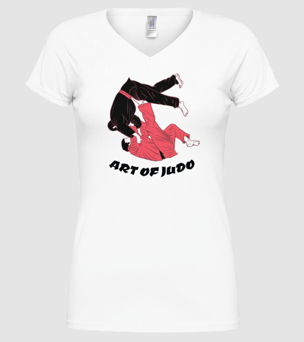 Art of Judo model alb pe tricou