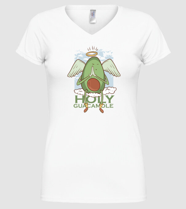Rai avocado model alb pe tricou