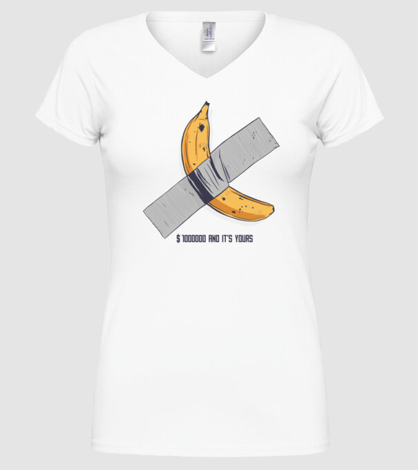 Ultima banană model alb pe tricou