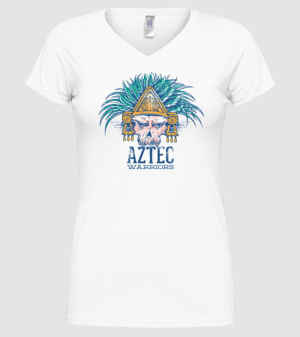 Aztec Warriors model alb pe tricou