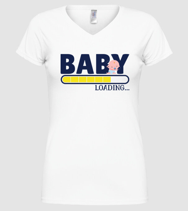 Baby is loading - tricou amuzant pentru mămici model alb pe tricou