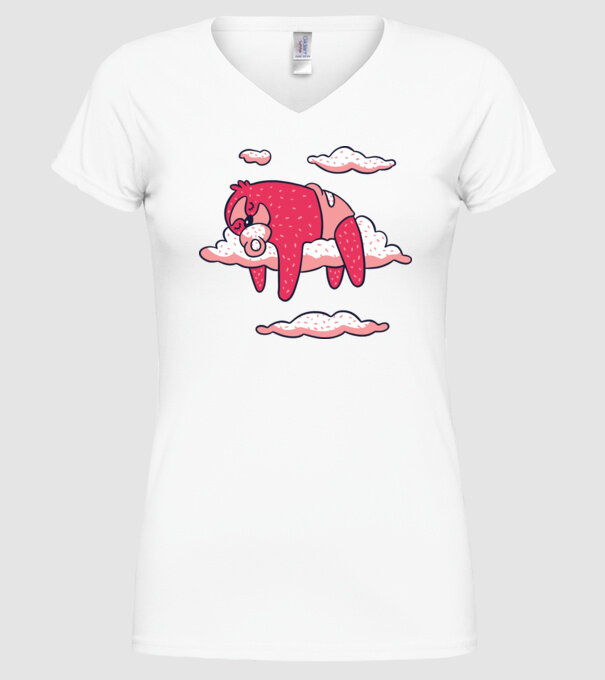 Bebeluș Leneș doarme model alb pe tricou