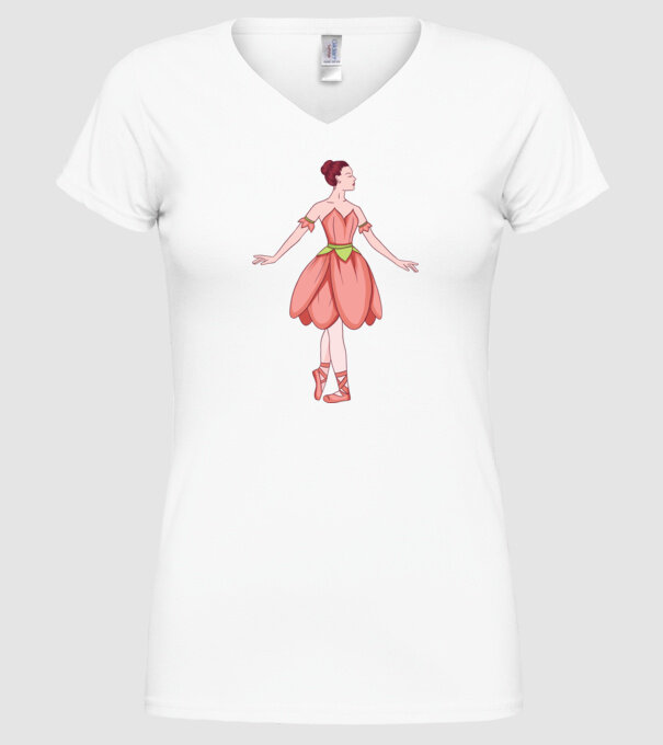 Balerină model alb pe tricou