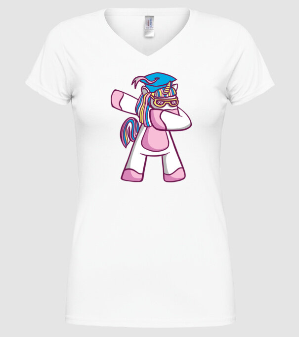 Unicorn Absolvent DAB model alb pe tricou