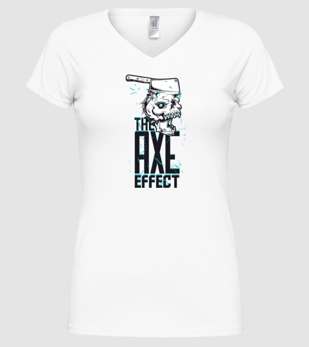 Efectul topor model alb pe tricou