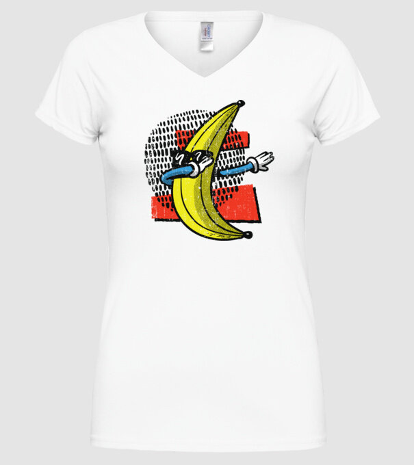 Banană DAB model alb pe tricou