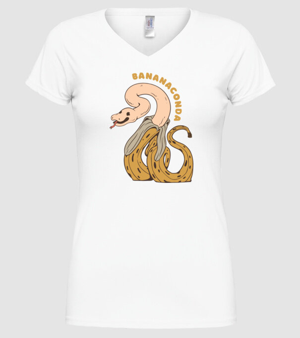 Bananaconda model alb pe tricou
