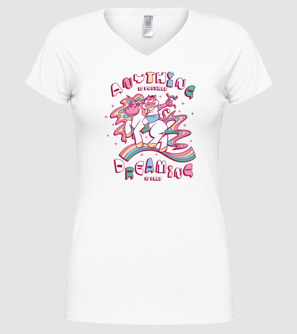 Orice este posibil Unicorn model alb pe tricou