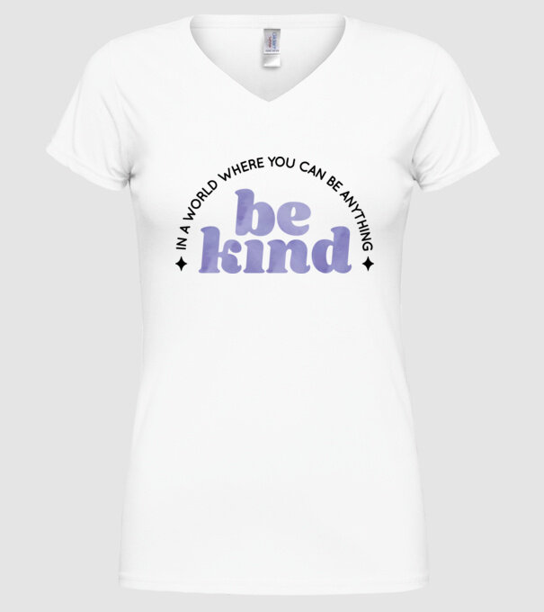 Be kind model alb pe tricou