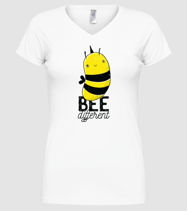 Bee different tricou albinuță model alb pe tricou
