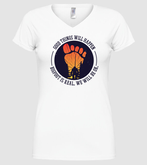 Bigfoot is real model alb pe tricou