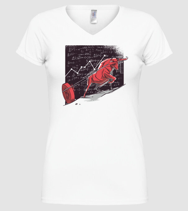 Taur Bitcoin model alb pe tricou