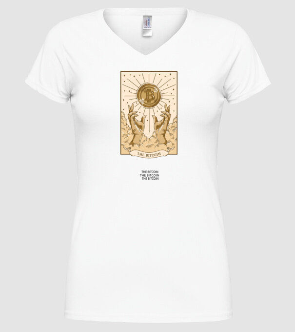Religie Bitcoin model alb pe tricou