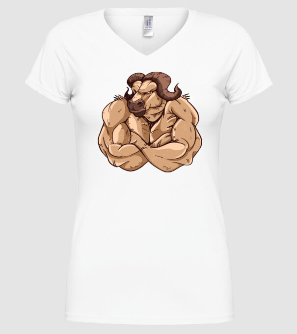 Puternic ca un bivol model alb pe tricou