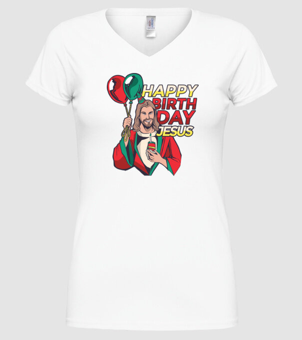 La mulți ani, Isus model alb pe tricou
