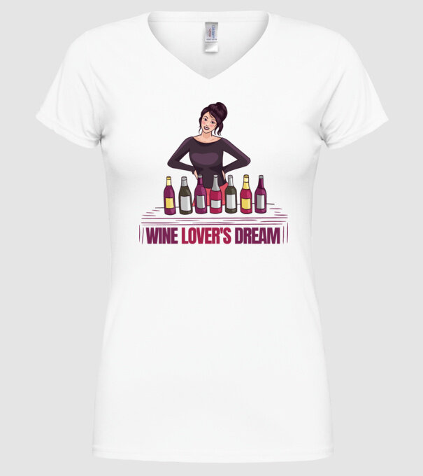 Degustare de vinuri model alb pe tricou