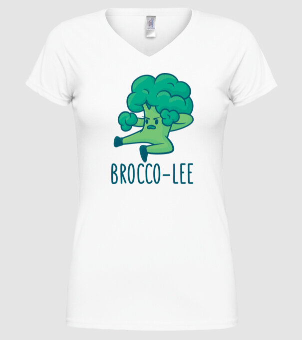 Brocco-Lee - Broccoli Karate model alb pe tricou