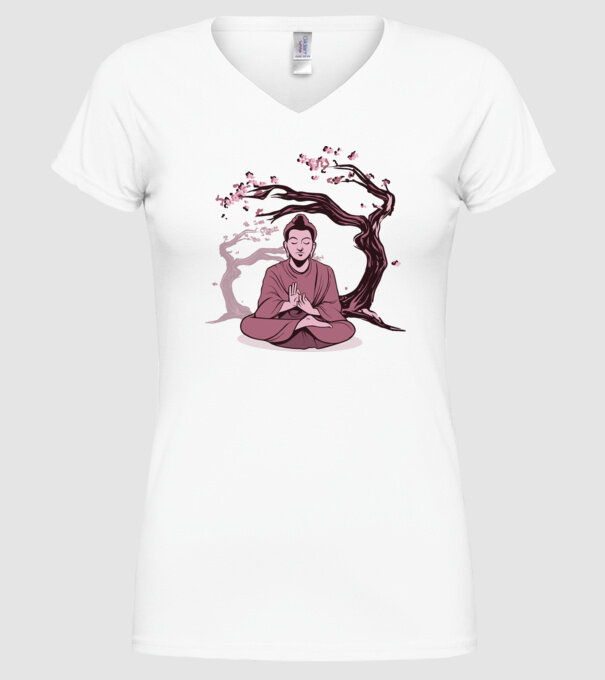Buddha Meditație model alb pe tricou