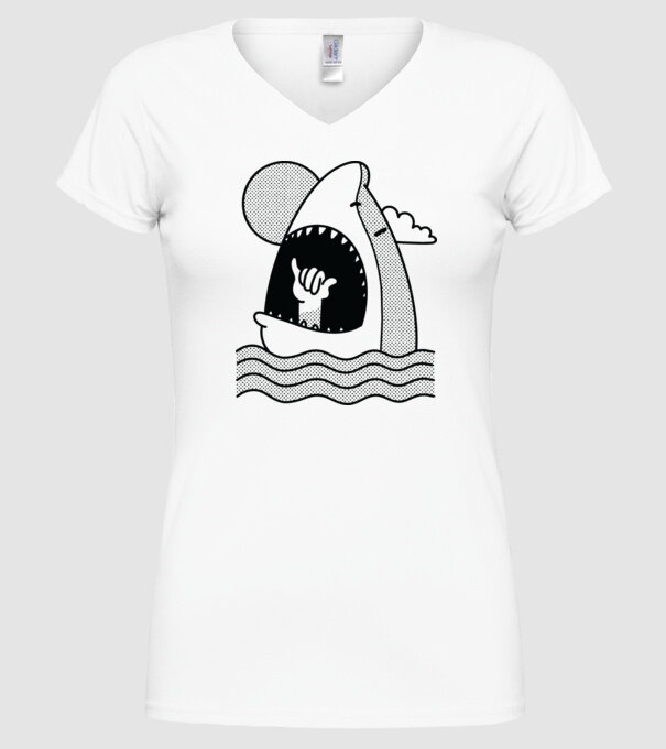 Rechin Aloha model alb pe tricou