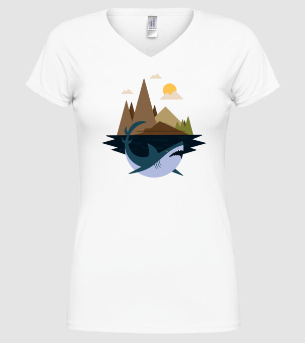 Rechin Natură model alb pe tricou